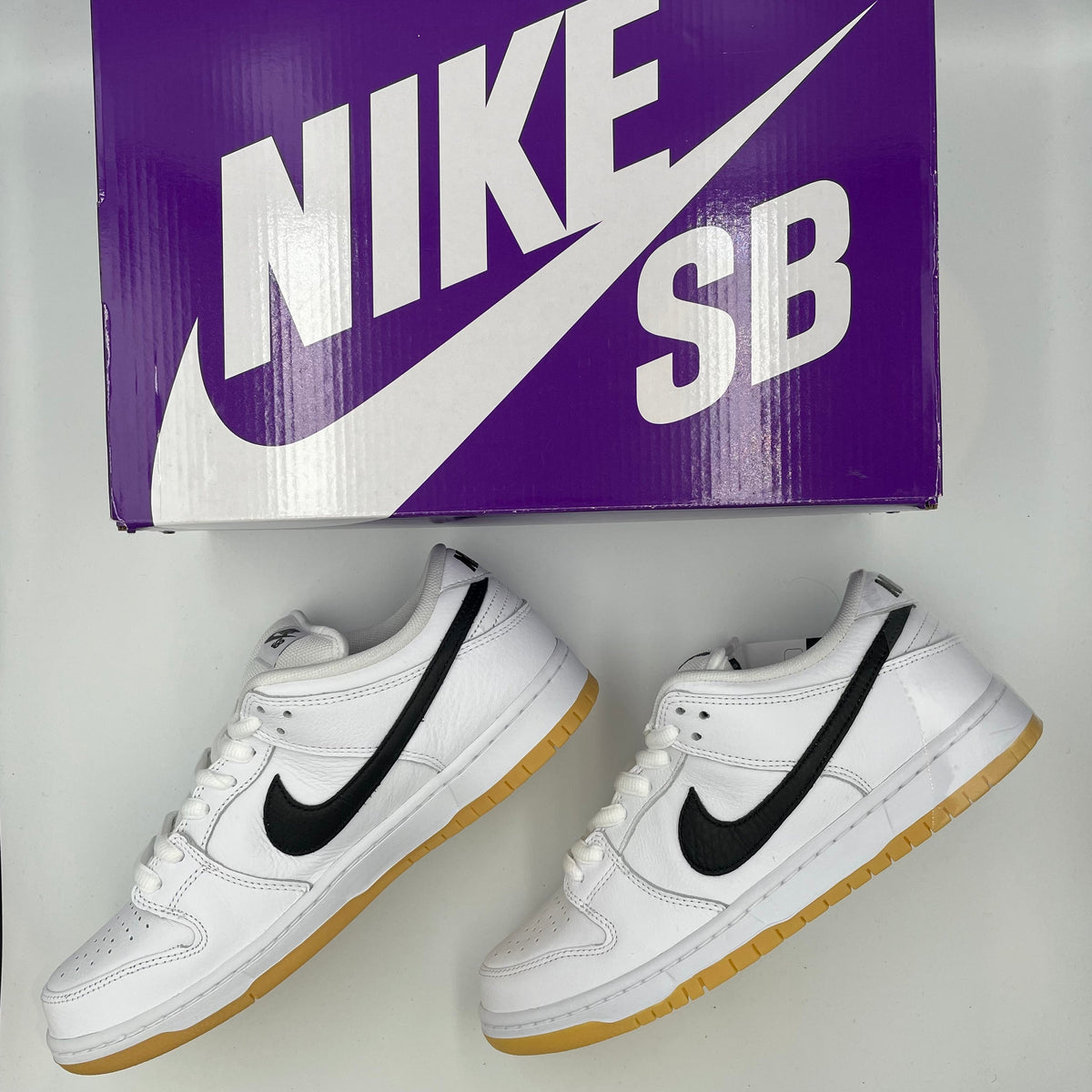 Nike SB Dunk Low Pro White Black White Gum CD2563-101