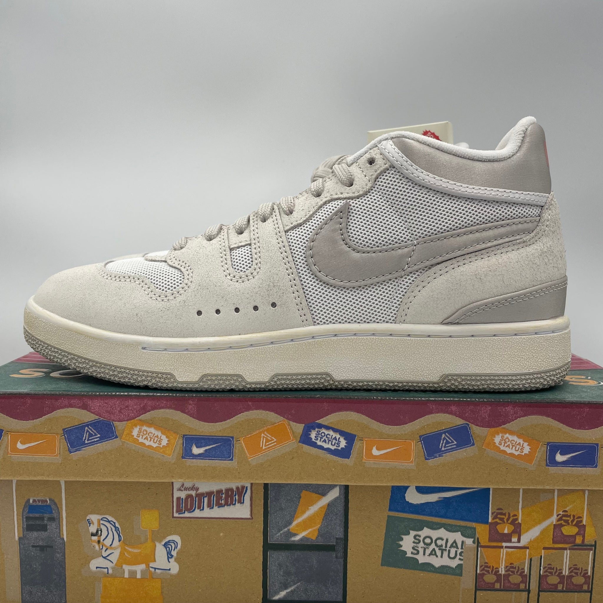 NIKE ナイキ ×SOCIAL STATUS MAC ATTACK SP DZ4636-101 ソーシャル ステータス アタック シルバーライニングス ローカットスニーカー グレー US9.5/27.5cm Social Status Nike Attack 